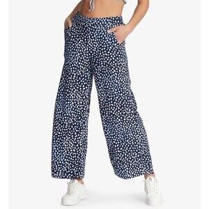 Roxy Women's Midnight Avenue Lightweight Wide Leg Side Pockets Pull On Pants XL